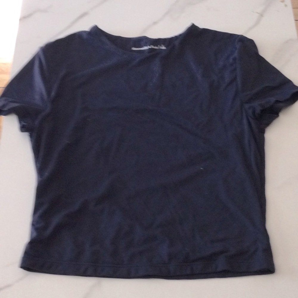 Abercrombie and Fitch Navy Blue Crop tee Shirt, small